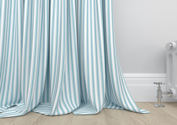 Lace Stripes, Electric Blue - Made to Measure Curtains - Image 6